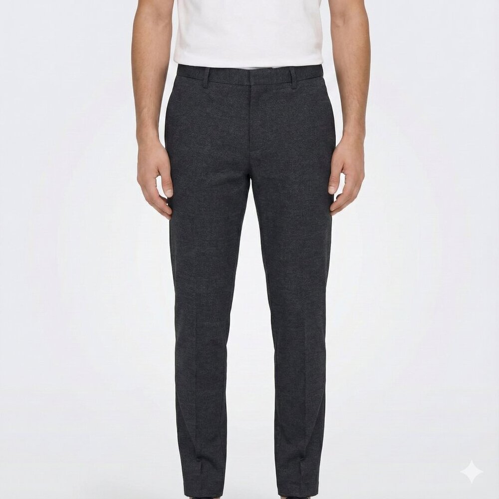 Zara Men's Dark Blue Indigo Skinny Fit Dress Pants